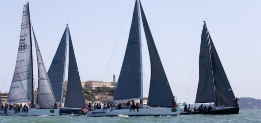 Different sizes of boats racing